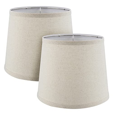 Aspen Creative 380062 Empire Collapsible Spider Lamp Shade Oatmeal 9 Top x 11 Bottom x 9 Slant Height Set of 2