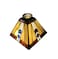 HUIMEIJU Tiffany glass shade stained glass square shade geometric pattern shade wall lamp pendant shade replacement shade Small Gray Glass Square Lamp