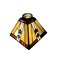 HUIMEIJU Tiffany glass shade stained glass square shade geometric pattern shade wall lamp pendant shade replacement shade Small Gray Glass Square Lamp