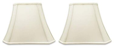 Royal Designs, Inc. Royal Designs Inc DSO6814WH2 Rectangle Cut Corner Bell Designer Lamp Shade 6x8 x 9x14 x 10625 White 2Pack