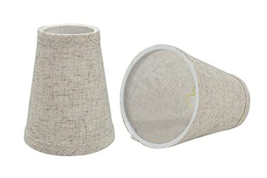 Aspen Creative 326582 Small Hardback Empire Shape Chandelier Set 2 Pack Transitional Design in Beige 4 Bottom Width 2 12 x 4 x 5 Clip ON LAMP Shade