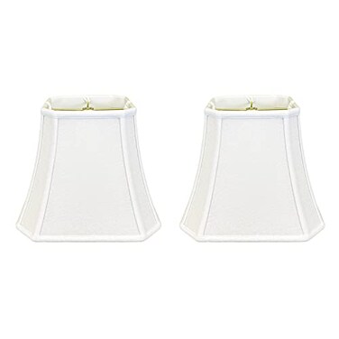 Royal Designs, Inc. Royal Designs Inc BSO70514LNWH2 Square Cut Corner Bell Basic Lamp Shade 8 x 14 x 1125 Linen White 2Pack