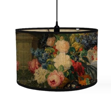 Crapyt Lamp Shades Print Oval Lamp Shade 1181787 Vintage Lampshades for Chandeliers and Floor Lamps Flower Pattern E27