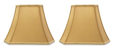 Royal Designs, Inc. Royal Designs Inc DSO6812AGL2 Rectangle Cut Corner Bell Designer Lamp Shade 5x65 x 8x12 x 10 Antique Gold 2Pack