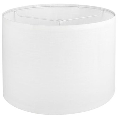 Koorle White Lamp shade Drum Lamp Shade for Table Lamps Floor Lamp 13 Top X 13 Bottom X 10 High White Large Line Fabric Lamp Shade Easy Assembly Replacement Lampshade