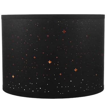 PRETYZOOM Black Star Lamp Shade Medium Drum Lampshades for Table Lamp Floor Lamp Cloth Lampshade Cover Replacements Spider Need to Assemble 13x13x10