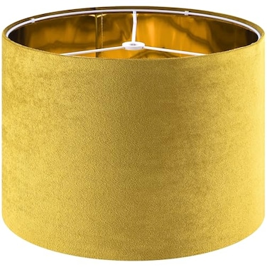 GOSO Yellow Velvet Drum Lamp Shade Medium Lampshade 13Top13Bottom10HighSpider Modern Lamp Shade for Table Bedside Lamp Replacement Lampshades in Hand Crafted By GOSO