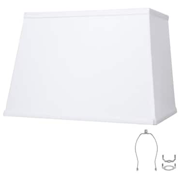 YoflowX White Lamp Shades Large Square Lampshades Top7 x 125 xBottom 9 x 15 xHigh 98 Includes 1 Lamp Harp Holder 2 Adapters Suitable for Table Lamps and Floor Lamps Easy Assembly