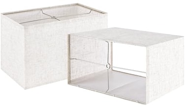 GOSO GOSO Rectangle Lamp Shades Set of 2 Large8 1610 IN Spider Beige Linen Lampshade for Table Lamps Floor Lamps Modern Foldable Square Lamp Shades Rectangular Natural Fabric Assembly Required
