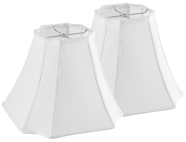 PIKOPIKO Pure White Linen Square Cut Corner Bell Lamp Shade Set of 2 Medium Lampshade 625625Top1313Bottom11HightSpider Rustic Lamp Shade for Table Floor Lamp Lampshade Replacement