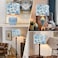 JNIBOAO Replacement Lamp Shades Set of 212 Inch Drum Blue White Floral Pattern Lamp Shades for TableFloorWall Lights Medium Gold Frame with Harp Holder Easy Assembly