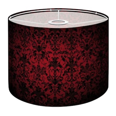 JCFANGALLERY Boho Drum Lamp Shades 11 x 11 x 89 Royal vintage Gothic dark red black Replacement Natural Linen Lampshades for Table Lamps Floor Lamps Easy Assembly