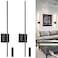 Ditoon Battery Operated Wall Sconce Set of 2 Black USB Rechargeable Sconces Wall Deco Set of Two Dimmable Cordless Wall Sconce with Remote Control LED Wireless Wall Lighting316 in