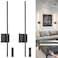 Ditoon Battery Operated Wall Sconce Set of 2 Black USB Rechargeable Sconces Wall Deco Set of Two Dimmable Cordless Wall Sconce with Remote Control LED Wireless Wall Lighting316 in