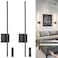 Ditoon Battery Operated Wall Sconce Set of 2 Black USB Rechargeable Sconces Wall Deco Set of Two Dimmable Cordless Wall Sconce with Remote Control LED Wireless Wall Lighting316 in