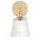 Shenmoyl Vintage Wall Sconces with Transparent Stripe Glass Lampshade 180 Degree Adjustable Brass Sconces Hradwired Modern Wall Lighting Fixture with Switch for Bedside Bedroom Doorway