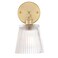 Shenmoyl Vintage Wall Sconces with Transparent Stripe Glass Lampshade 180 Degree Adjustable Brass Sconces Hradwired Modern Wall Lighting Fixture with Switch for Bedside Bedroom Doorway