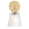 Shenmoyl Vintage Wall Sconces with Transparent Stripe Glass Lampshade 180 Degree Adjustable Brass Sconces Hradwired Modern Wall Lighting Fixture with Switch for Bedside Bedroom Doorway