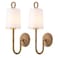 MhyTogn Natural Rattan Wall Sconce Set of 2 with Boho Woven Wicker and CreamyWhite Fabric Shade for Vanity Stairway Fireplace Living Room Bedside Passway Hallway