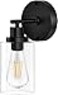 BUTHY Black Wall Sconce Light Modern Wall Sconces Indoor LED Wall Light Fixtures with E26 Base and Clear Glass Shade Sconces Wall Lighting for Hallway Bedroom Living Room and Mirror