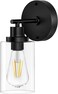 BUTHY Black Wall Sconce Light Modern Wall Sconces Indoor LED Wall Light Fixtures with E26 Base and Clear Glass Shade Sconces Wall Lighting for Hallway Bedroom Living Room and Mirror