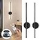 TaoFiaCo Battery Operated Wall Sconces Set of Two Wireless Rechargeable Wall Sconces Black with Remote Control Dimmable Cordless Wall Light Decor for Living Room Bathroom Hallway Timing 24 Inch