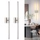 Morauroral Battery Operated Wall Sconces Set of 2 Dimmable Battery Wall Sconce with Remote Control SandNickel LED Rechargeable Sconces 24 Inch Modern Wireless Wall Lights for Bedroom Living Room