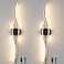 Daunton Modern Plug in Wall Sconces Set of Two RC Dimmable LED Plug in Wall Light Black Sconce Wall Lighting for Living Room Hallway Bedroom