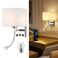 Moon rural Sconces Wall Lighting Hardwired Modern Wall Lights for Bedroom with USB Port and Reading Lamp Bedside Wall Lamps for Hotel Living Room Office Silver