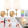 slywise Peel and Stick Wall Sconces Stick On Wall Sconce Set of 2 Battery Operated Wireless Adhesive Wall Lights Corn Bulb with 10000mAh Battery Easy Install for Bedroom Living Room Wall Decor