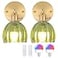 Shenmoyl Vintage Battery Operated Wall Sconce with Green Tulip Glass Lampshade Rechargeable Battery Powered Wall Light with Remote Control for Bedside Bedroom Doorway Set of 2