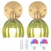 Shenmoyl Vintage Battery Operated Wall Sconce with Green Tulip Glass Lampshade Rechargeable Battery Powered Wall Light with Remote Control for Bedside Bedroom Doorway Set of 2