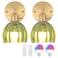 Shenmoyl Vintage Battery Operated Wall Sconce with Green Tulip Glass Lampshade Rechargeable Battery Powered Wall Light with Remote Control for Bedside Bedroom Doorway Set of 2