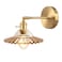 Shenmoyl Vintage Wall Sconces with Amber Lotus Glass Lampshade 180 Degree Adjustable Brass Sconces Hradwired Modern Wall Lighting Fixture with Switch for Bedside Bedroom Doorway