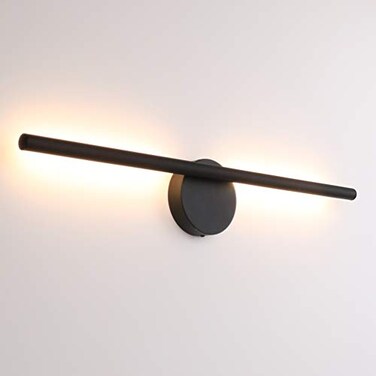 Aipsun 28in Modern Black Wall Sconce Rotatable 360 LED Black Wall Light Fixtures for Bedroom Living Room Hotel Hallway Corridor Warm White 3000K
