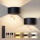 FULEN Motion Sensor Wall Light with Remote Control 3 Colors Wireless Wall Lamp LED Indoor Up and Down Wall Sconce 5000mAh Rechargeable Battery Powered Wall Lamps Brightness Adjustable 2 Pack