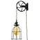 Rustic State Halat Cast Iron Vintage Industrial Wheel Farmhouse Wall Mount Pulley 675 Inch Diameter for Custom Make Lamp Pendant Fixtures Black