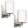 Kalium Wall Sconces Set of Two Modern Vanity Lights with Double Clear Glass Shade Brushed Nickel Indoor Farmhouse Wall Light for Bathroom Living Room Bedroom Mirror Hallway Bulb E26 Base 2PCS