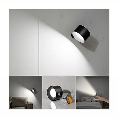Koopala LED Reading Lights Wall Mounted Sconces with 3 Color Temperatures 3 Brightness Levels Rechargeable Battery Magnetic Ball 360Rotation Touch Control Lamps for Kids Study Bedside Closet