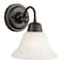 Design House 514497 Millbridge Wall Light Traditional 1Light Indoor Dimmable Light with Alabaster Glass for Bathroom Hallway Foyer Oil Rubbed Bronze
