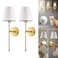 PRIDOLA Set of 2 Wireless Wall Sconces StickOn or Screw Mount Rechargeable LED Bulbs Remote Controlled Adjustable Brightness Warmth Easy Installation Living Room Wall Decor Gold