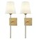 CCKZQYR Wall Sconces Sets of 2 White Fabric Shades Wall Sconces Hardwired Retro Industrial Wall Lamps Bathroom Vanity Sconces Wall Lighting Wall Mounted Lamps for Bedroom Living Room Kitchen Mirror