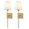 CCKZQYR Wall Sconces Sets of 2 White Fabric Shades Wall Sconces Hardwired Retro Industrial Wall Lamps Bathroom Vanity Sconces Wall Lighting Wall Mounted Lamps for Bedroom Living Room Kitchen Mirror