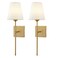 CCKZQYR Wall Sconces Sets of 2 White Fabric Shades Wall Sconces Hardwired Retro Industrial Wall Lamps Bathroom Vanity Sconces Wall Lighting Wall Mounted Lamps for Bedroom Living Room Kitchen Mirror