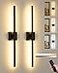 Rayogale 8000mAh Battery Operated Wall Sconce Set of 2 3000K6000K Dimmable Rechargeable Cordless Wall Sconces with Remote Control Modern LED Wall Light with Timer Function for Living Room 32 Inch Blac