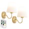 Adust Battery Operated Wall Sconce Set of Two Antique Brass Wall Lights Remote Control Dimmable Rechargeable LED Light Bulb 3 Color Temps LED