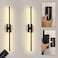 Reddragon lighting Easy Install Peel and Stick on Battery Operated Wall Sconces Set of 2 Rechargeable Magnetic Linear Wall Sconce Wireless Long Picture Vanity Wall Light for Living Room Bedroom 2 Pack
