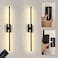 Reddragon lighting Easy Install Peel and Stick on Battery Operated Wall Sconces Set of 2 Rechargeable Magnetic Linear Wall Sconce Wireless Long Picture Vanity Wall Light for Living Room Bedroom 2 Pack