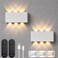 Shelprojsu LED Cordless Wall Sconce Set of 2 5200mAh Rechargeable Battery Operated Wall Lamp with Remote Control 3 Colors and Dimmable Magnetic Wireless Wall Light White 2 PCS