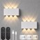 Shelprojsu LED Cordless Wall Sconce Set of 2 5200mAh Rechargeable Battery Operated Wall Lamp with Remote Control 3 Colors and Dimmable Magnetic Wireless Wall Light White 2 PCS